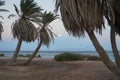 Moon over the Gulf of Aqaba in the Red Sea in October. Dahab, South Sinai Governorate, Egypt