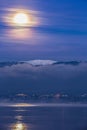 Moon Over Jura Mountain, Swiss II Royalty Free Stock Photo
