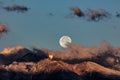 Moon over Longs Peak, Colorado Royalty Free Stock Photo