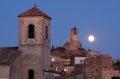 Moon over Lourmarin France Royalty Free Stock Photo
