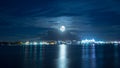 Moon over Mainbeach in Queensland Australia Royalty Free Stock Photo