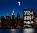 Moon over Manhattan Royalty Free Stock Photo