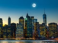 Moon over Manhattan Royalty Free Stock Photo