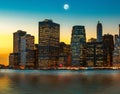 Moon over Manhattan Royalty Free Stock Photo