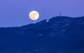 Moon over mountain Royalty Free Stock Photo
