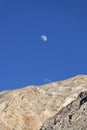 Moon over mountain wall Royalty Free Stock Photo