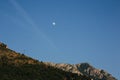 The moon over the mountains Royalty Free Stock Photo