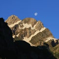 Moon over Mt Altmann Royalty Free Stock Photo