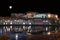 Moon over the museum Royalty Free Stock Photo