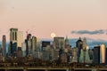 Moon over New York City Royalty Free Stock Photo