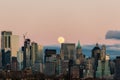 Moon over New York City Royalty Free Stock Photo