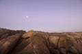 Moon over ocean and rocks Royalty Free Stock Photo