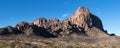 Moon over part of Chisos Mountain Range located within Big Bend National Park, Texas. Royalty Free Stock Photo