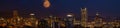 Moon Over Portland Oregon City Skyline at Dusk Royalty Free Stock Photo