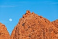 Moon Over Red Rocks Royalty Free Stock Photo