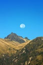 Moon over the Ruco Pichincha volcano in Quito city.