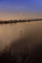 Moon over Tampa Bay, Florida Royalty Free Stock Photo