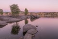 Moon Over Watson Lake Prescott Arizona Royalty Free Stock Photo