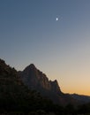 Moon over zion valley