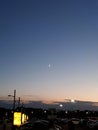 Moon Parking summer sky clouds evening Royalty Free Stock Photo