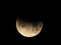 Moon, partial lunar eclipse Los Angeles,California Royalty Free Stock Photo