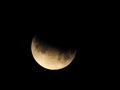 Moon,partial lunar eclipse Los Angeles,California Royalty Free Stock Photo