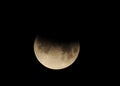 Moon, partial lunar eclipse Los Angeles,California Royalty Free Stock Photo