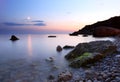 Moon path over the night sea after the sunset Royalty Free Stock Photo