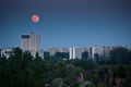 Moon perigee over Warsaw Royalty Free Stock Photo