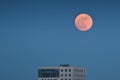 Moon perigee over Warsaw Royalty Free Stock Photo