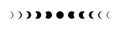Moon Phase. Icon Of Lunar Cycle. Stage Of Moon. Phase Of Eclipse Of Sun. Shape Of Full, Half, Crescent, Quarter Of Star. Astronomy