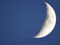 Waxing crescent moon phase before sunset