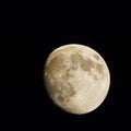 Moon phase waxing gibbous 88 percent reflection Royalty Free Stock Photo