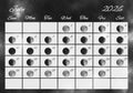 Moon Phases Calendar, July 2026 Royalty Free Stock Photo