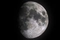 Moon phases with light shadow of moon surface with crater on black background, universe and science Royalty Free Stock Photo