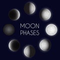 Moon phases night space astronomy