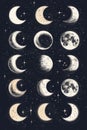 Moon Phasses Royalty Free Stock Photo