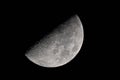 The moon photo I shot at night, how the craters are visible, half a moon Royalty Free Stock Photo