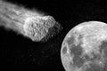 An asteroid is about to hit the Moon Royalty Free Stock Photo