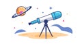 Moon Planet Observation: Telescope for Celestial Views, vector design Generative AI Royalty Free Stock Photo