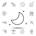 moon, planet, space icon. Simple thin line, outline vector element of Space icons set for UI and UX, website or mobile application Royalty Free Stock Photo