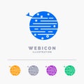 moon, planet, space, squarico, earth 5 Color Glyph Web Icon Template isolated on white. Vector illustration Royalty Free Stock Photo