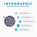 moon, planet, space, squarico, earth Infographics Template for Website and Presentation. GLyph Gray icon with Blue infographic Royalty Free Stock Photo