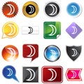 Moon Planetary Sign Icon Set Royalty Free Stock Photo