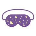 Moon print sleeping mask icon, cartoon style