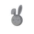 moon rabbit theme vector art logo