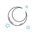 moon ramadan line icon, outline symbol, vector illustration, concept sign Royalty Free Stock Photo