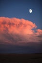 Moon and red clouds