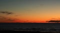 Moon and red clouds after sunset Royalty Free Stock Photo