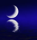 Moon Reflecting in Water Royalty Free Stock Photo